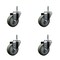 Service Caster 3.5'' Gray Polyurethane Wheel Swivel 7/16'' Grip Ring Stem Caster Set, 4PK SCC-GR20S3514-PPUB-716138-4 - alternate 1